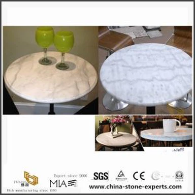 Top tavolino in marmo Bianco Carrara italiano personalizzato