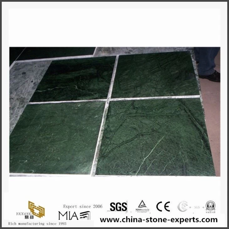 Natural China Dark Green Marble Slab For Floor Tiles Price