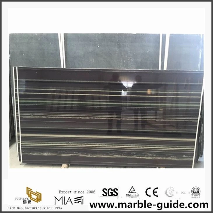 Natural Stone Golden Wood Grain Marble Stone Slab For Tiles