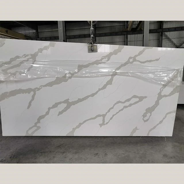 White Quartz Calacatta Stone Slabs Countertop For Kitchen Outlet