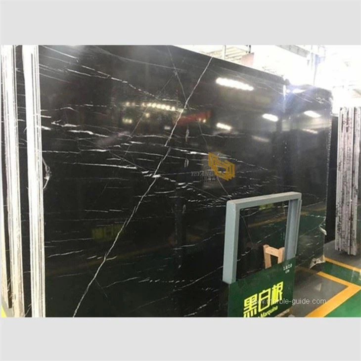3cm Black Nero Marquina Marble Slabs Wholesale